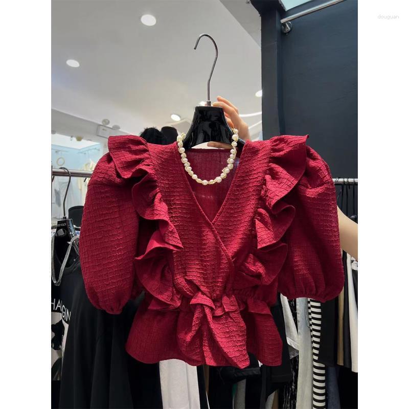 Women' Blouses Sexy Spicy Girl Top V Neck Blouse Ruffled Blusas Mujer Slim Shirts For Women Retro Red 3D Plaid Shirt Y2k Chic Crop 2023, Green
Women' Blouses Sexy Spicy Girl Top V Neck Blouse Ruffled Blusas Mujer Slim Shirts For Women Retro Red 3D Plaid Shirt Y2k Chic Crop 2023, Green
