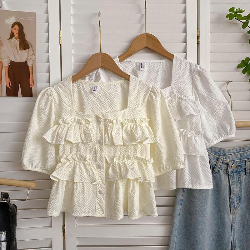 Women's Blouses Blusas De Verano Mujer 2023 Ruffles Square Collar Chic Blusa Feminina Short Sleeve Sweet Women Blouse Korean Fashion, White
Women's Blouses Blusas De Verano Mujer 2023 Ruffles Square Collar Chic Blusa Feminina Short Sleeve Sweet Women Blouse Korean Fashion, White