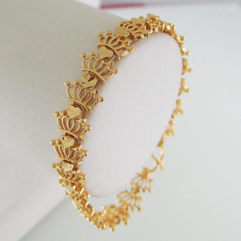 Link Bracelets 7.5INCH CROWN SHAPE LINKS BRACELET YELLOW GOLD PLATED OVERLAY FILLED BRASS //
Link Bracelets 7.5INCH CROWN SHAPE LINKS BRACELET YELLOW GOLD PLATED OVERLAY FILLED BRASS //