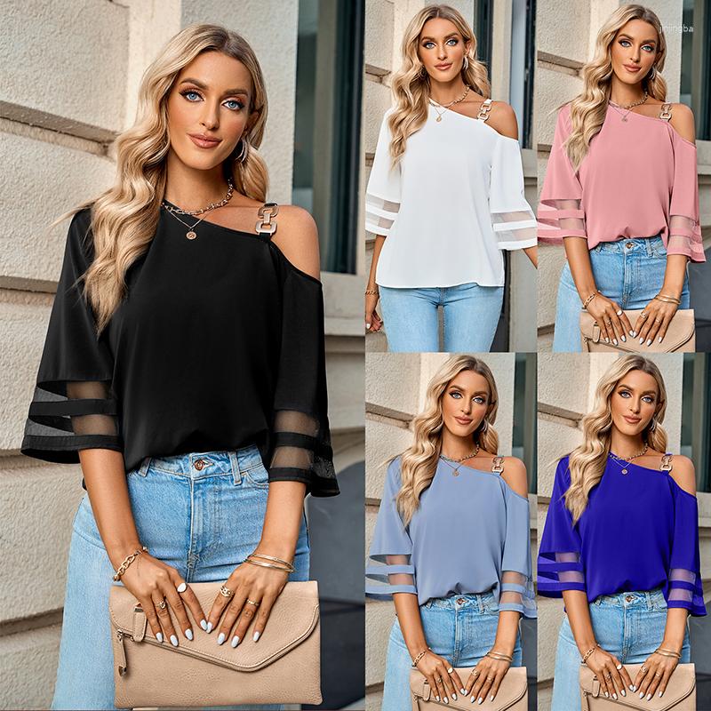 Women' Blouses Sexy Women Summer Solid T-Shirts One Shoulder Design Short Sleeve Slim Pullovers Top For Casual Off Tee Shirt, Blue
Women' Blouses Sexy Women Summer Solid T-Shirts One Shoulder Design Short Sleeve Slim Pullovers Top For Casual Off Tee Shirt, Blue