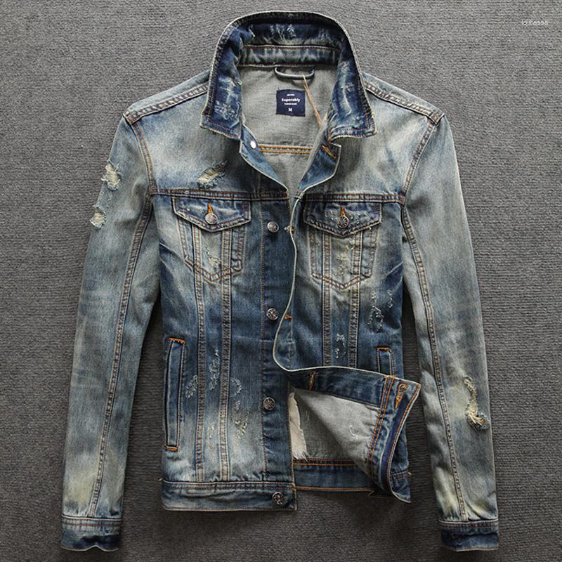 Men' Jackets Classic Vintage Streetwear Retro Washed Destroyed Patchwork Designer Ripped Denim Jacket For Men Coats Moto Clothes Drop, Uf35
Men' Jackets Classic Vintage Streetwear Retro Washed Destroyed Patchwork Designer Ripped Denim Jacket For Men Coats Moto Clothes Drop, Uf35
