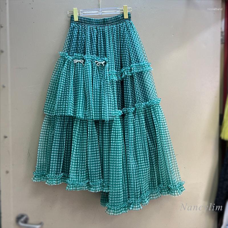 Skirts Green Plaid Mesh Skirt For Women 2023 Spring And Summer Korean Style Leisure Fresh Bow Decorative Long Gauze
Skirts Green Plaid Mesh Skirt For Women 2023 Spring And Summer Korean Style Leisure Fresh Bow Decorative Long Gauze
