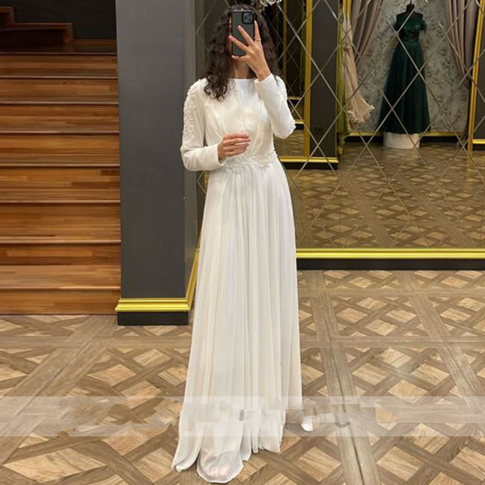 2023 White A Line Chiffon Evening Dresses High Neck Long Sleeve Prom Gowns With Beading, Lavender
2023 White A Line Chiffon Evening Dresses High Neck Long Sleeve Prom Gowns With Beading, Lavender