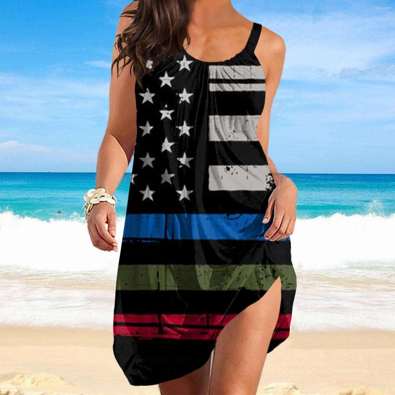 Casual Dresses Women's Summer Round Neck Loose Sleeveless Independence Day 3D Digital Print Sash Skirt Beach Robe Ruffles Elegant, Black
Casual Dresses Women's Summer Round Neck Loose Sleeveless Independence Day 3D Digital Print Sash Skirt Beach Robe Ruffles Elegant, Black