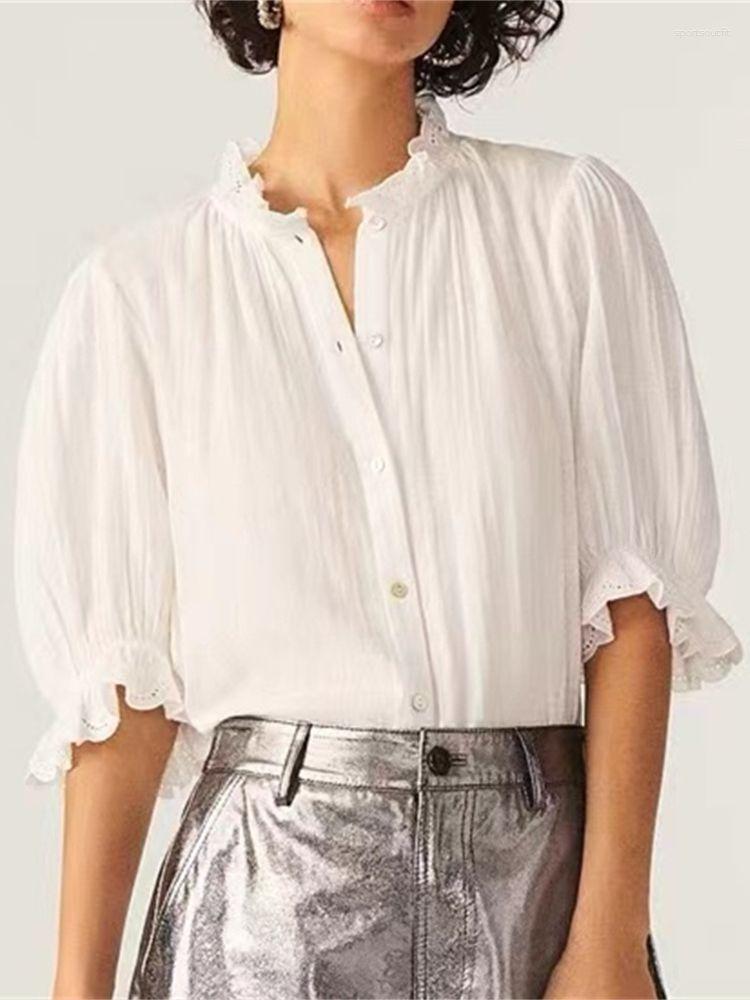 Women's Blouses Spring Summer 2023 Women Embroidered Lace Puff Short Sleeves Shirt French Lady Sweet Court Style Cotton White Blouse
Women's Blouses Spring Summer 2023 Women Embroidered Lace Puff Short Sleeves Shirt French Lady Sweet Court Style Cotton White Blouse