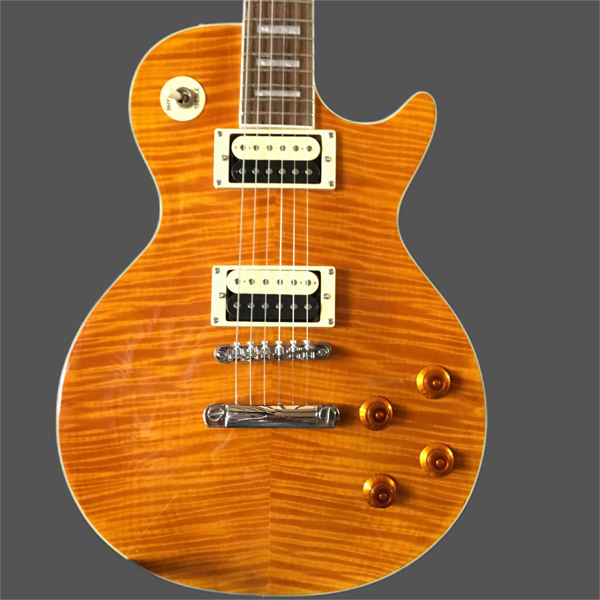 LP electric guitar with flame beige top, high quality pickup, support for customization
LP electric guitar with flame beige top, high quality pickup, support for customization