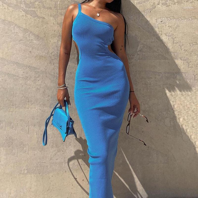 Casual Dresses Sexy One Shoulder Women Long Skirt Hollow Out High Split Maxi Dress Elegant Sleeveless Backless Nightclub Party Clothes, Blue
Casual Dresses Sexy One Shoulder Women Long Skirt Hollow Out High Split Maxi Dress Elegant Sleeveless Backless Nightclub Party Clothes, Blue
