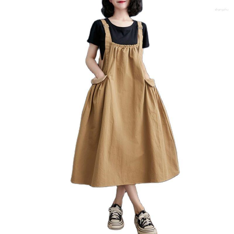 Casual Dresses Female Dress Summer Mid-Length Loose Solid Color Pocket Swing Chic Straps Women Vestidos Selling, Black
Casual Dresses Female Dress Summer Mid-Length Loose Solid Color Pocket Swing Chic Straps Women Vestidos Selling, Black