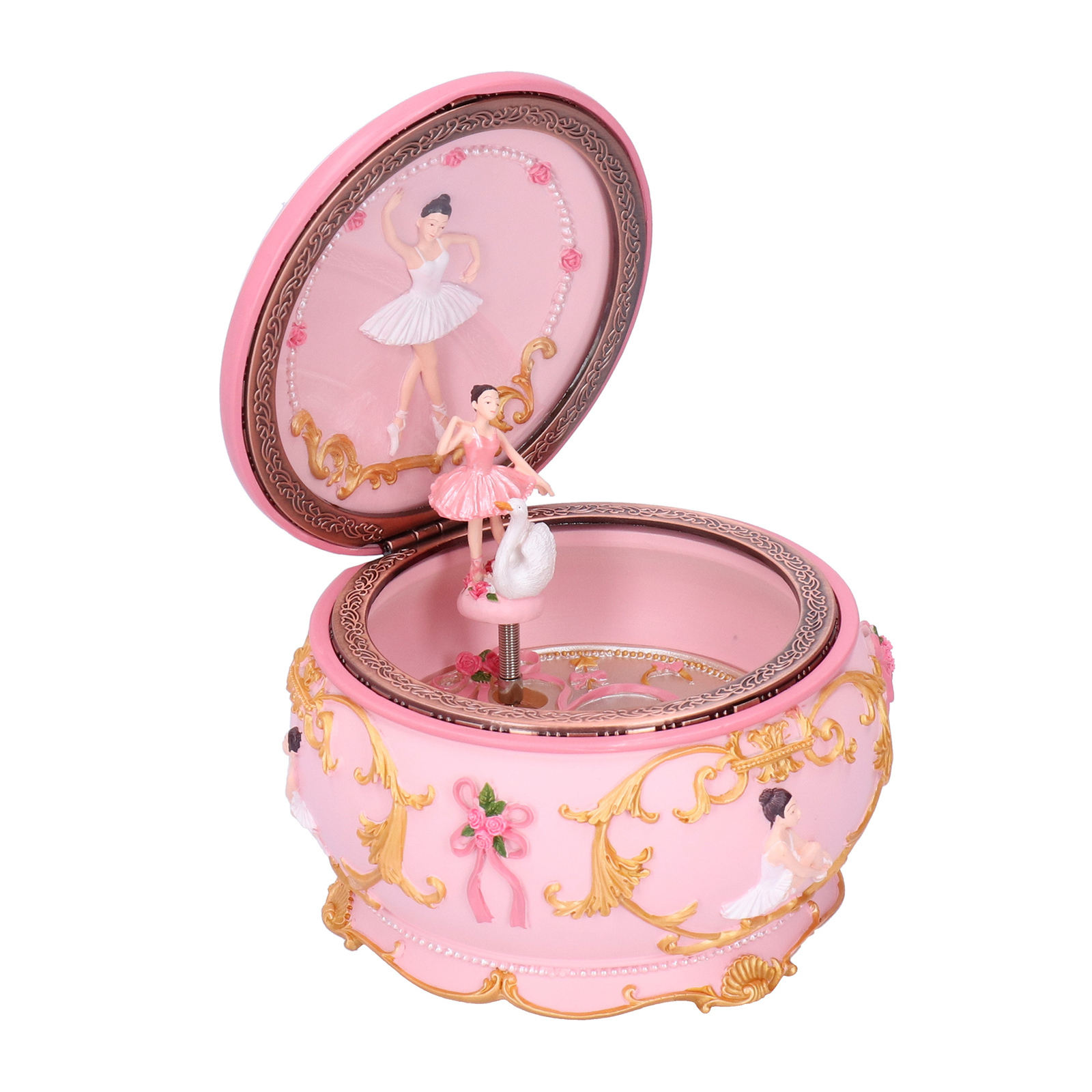Novelty Items Resin Music Box Ballerina Figurine Swan Lake/Castle in the Sky Musical Box Home Decoration Birthday Gift 230621