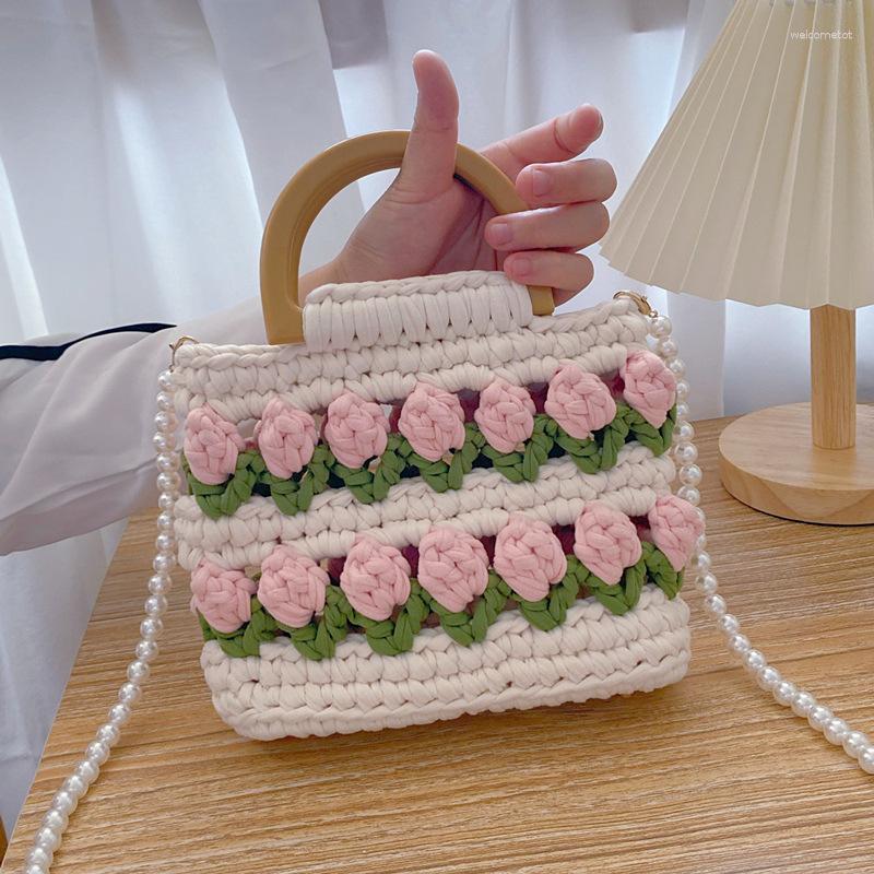 Evening Bags Casual Knit Flower Women Shoulder Handmade Woven Lady Handbag Cotton Tote Shopper Bag Daisy Travel Beach Purses, 06
Evening Bags Casual Knit Flower Women Shoulder Handmade Woven Lady Handbag Cotton Tote Shopper Bag Daisy Travel Beach Purses, 06