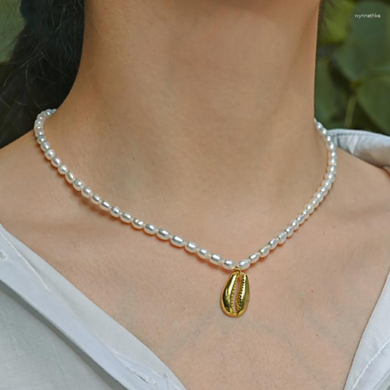 Pendant Necklaces KBJW 18K Gold Plated Pearl Necklace Stainless Steel Shell Choker Jewelry Daily Classic Real Handmade Accessory
Pendant Necklaces KBJW 18K Gold Plated Pearl Necklace Stainless Steel Shell Choker Jewelry Daily Classic Real Handmade Accessory