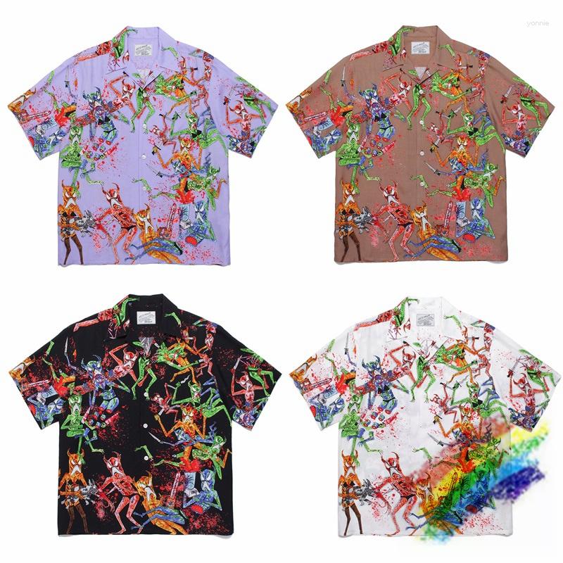 Men's Casual Shirts Hawaii Beach Style Wacko Maria Men Women Top Quality Short Sleeve Lapel Shirt With Tags
Men's Casual Shirts Hawaii Beach Style Wacko Maria Men Women Top Quality Short Sleeve Lapel Shirt With Tags