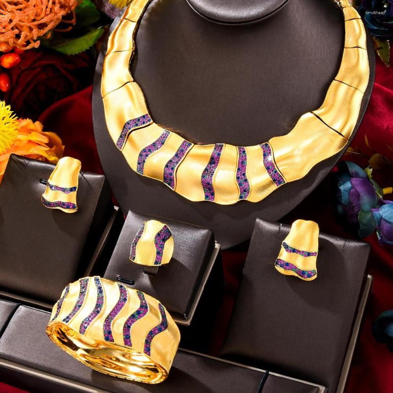 Necklace Earrings Set Missvikki Original Luxury African Dubai 4pcs Jewelry For Women Party Zircon Crystal Bridal Wedding Gift, Picture shown
Necklace Earrings Set Missvikki Original Luxury African Dubai 4pcs Jewelry For Women Party Zircon Crystal Bridal Wedding Gift, Picture shown