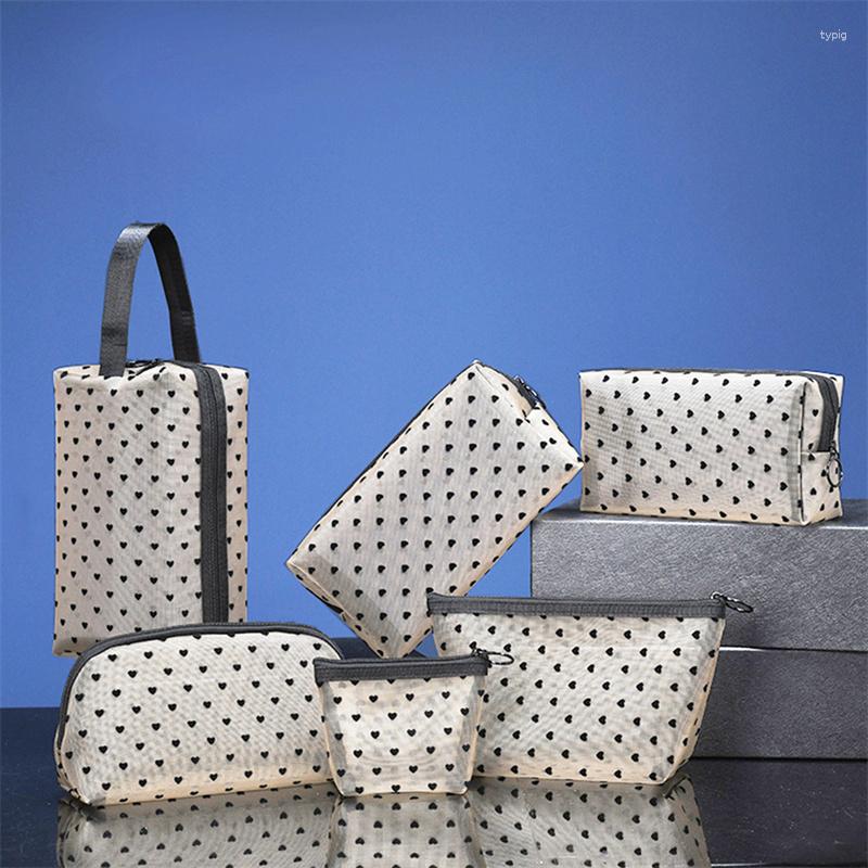 Cosmetic Bags 6 Pcs Women Travel Toiletry Wash Makeup Bag Storage Case Zipper Make Up Fashion Black Dot Transparent Mesh
Cosmetic Bags 6 Pcs Women Travel Toiletry Wash Makeup Bag Storage Case Zipper Make Up Fashion Black Dot Transparent Mesh