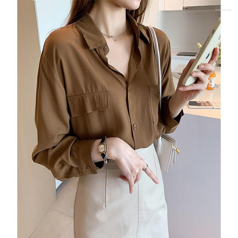 Women' Blouses Fashion Streetwear Women Office Ladies Coffee Turn Down Collar Button Up Shirts Female Women' Chic Blouse Autumn B187, White
Women' Blouses Fashion Streetwear Women Office Ladies Coffee Turn Down Collar Button Up Shirts Female Women' Chic Blouse Autumn B187, White