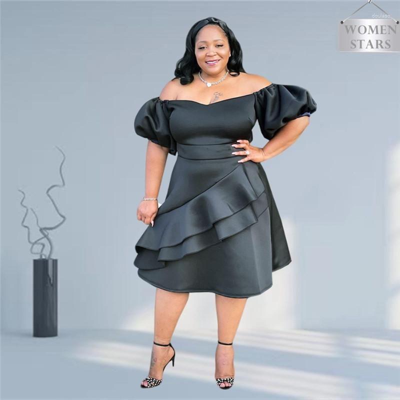 Plus Size Dresses Party Women Solid Off Shoulder Stretch Sexy Short Sleeve Elegant Birthday Midi Dress Wholesale Drop, Black
Plus Size Dresses Party Women Solid Off Shoulder Stretch Sexy Short Sleeve Elegant Birthday Midi Dress Wholesale Drop, Black