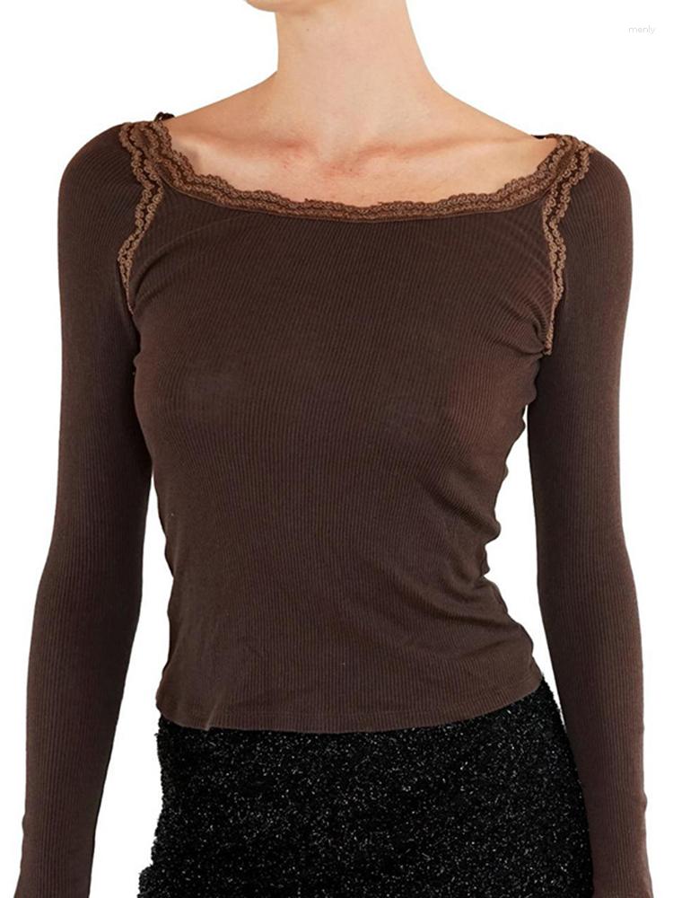 Women' T Shirts Vintage Brown Lace Patchwork Tees Women Spring Retro Simple Long Sleeve Slim T-shirts Female Harajuku Cute Grunge Y2k Tops, Auburn
Women' T Shirts Vintage Brown Lace Patchwork Tees Women Spring Retro Simple Long Sleeve Slim T-shirts Female Harajuku Cute Grunge Y2k Tops, Auburn