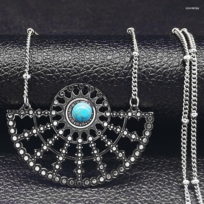 Pendant Necklaces Bohemia Sector Flower Of Life Blue Stone Stainless Steel Necklace Women/Men Boho Jewelry Bijoux Acier Inoxydable N3600
Pendant Necklaces Bohemia Sector Flower Of Life Blue Stone Stainless Steel Necklace Women/Men Boho Jewelry Bijoux Acier Inoxydable N3600