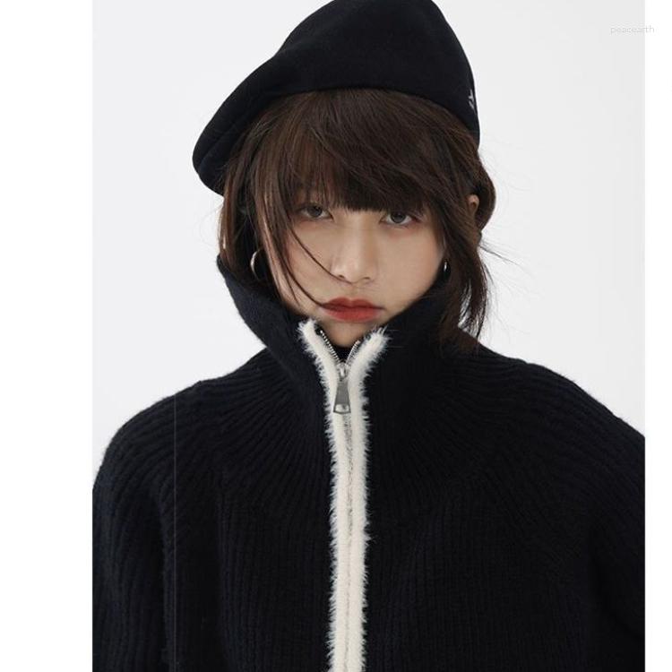 Women' Knits Simple Moda Turtleneck Double Zipper Sweaters Autumn Loose Long Sleeve Knitted Cardigan Korean Chic Casual Coat Women, Black
Women' Knits Simple Moda Turtleneck Double Zipper Sweaters Autumn Loose Long Sleeve Knitted Cardigan Korean Chic Casual Coat Women, Black