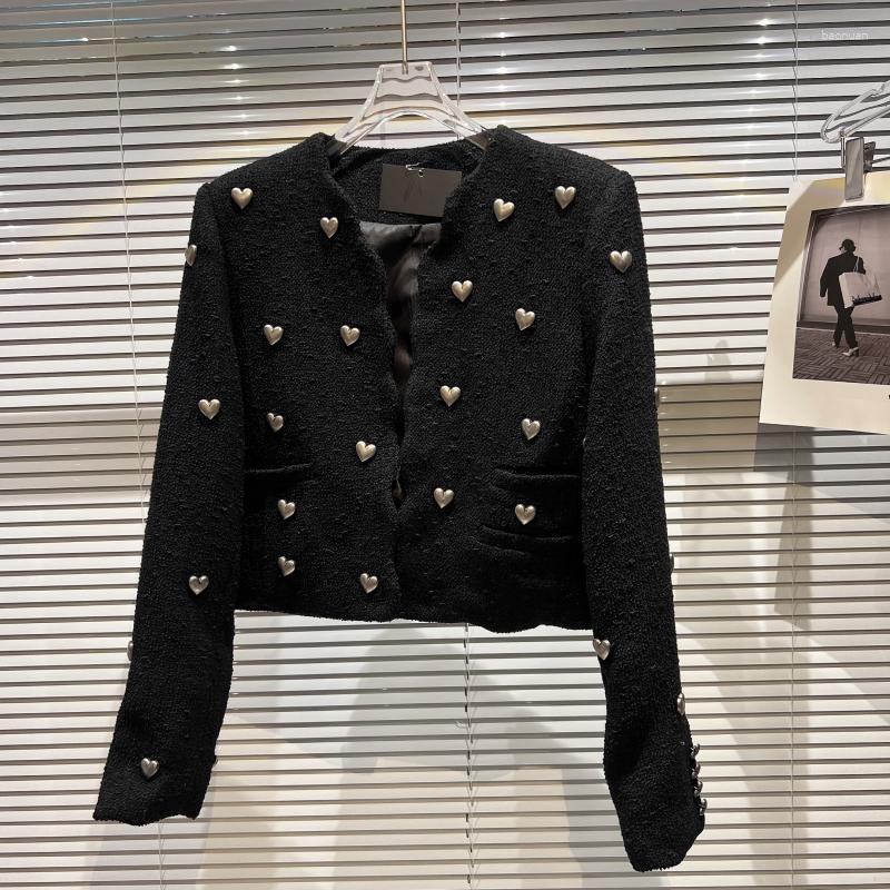 Women' Jackets QQ6089 Women Autumn Winter Short Jacket Runway Fashion Black Beige Heart Metal Button Elegant Ope Stitch Blazers Coat
Women' Jackets QQ6089 Women Autumn Winter Short Jacket Runway Fashion Black Beige Heart Metal Button Elegant Ope Stitch Blazers Coat