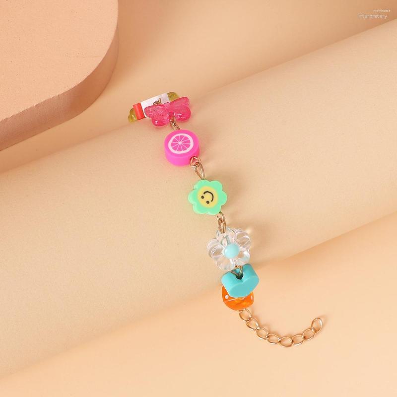 Link Bracelets Lady Sweet And Cute Butterfly Love Soft Pottery Bracelet For Girls DIY Handmade Flower Dice Chain Accessories
Link Bracelets Lady Sweet And Cute Butterfly Love Soft Pottery Bracelet For Girls DIY Handmade Flower Dice Chain Accessories