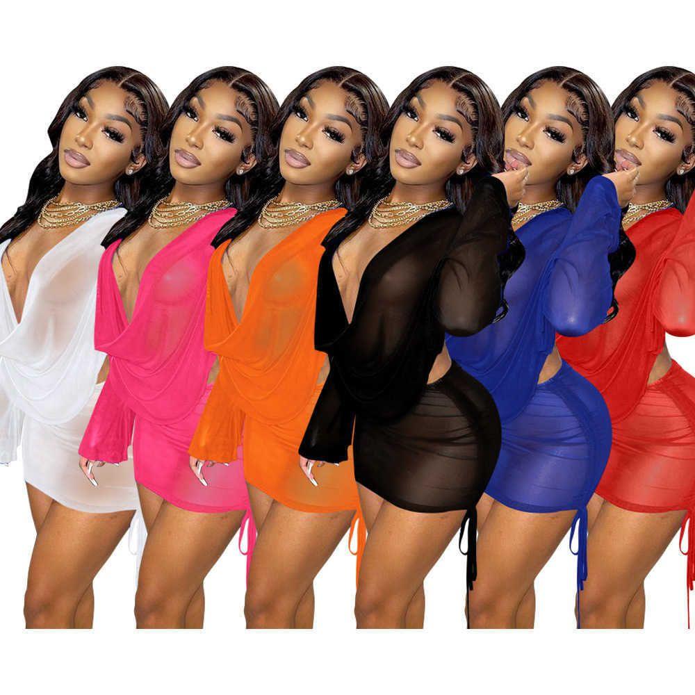 Two Piece Dress Womens Designer Mesh Sexy Suit Nightclub Long Sleeve Deep V Drop Delivery Apparel Clothing Sets Dheu2, Randomly send colours or leave a message
Two Piece Dress Womens Designer Mesh Sexy Suit Nightclub Long Sleeve Deep V Drop Delivery Apparel Clothing Sets Dheu2, Randomly send colours or leave a message
