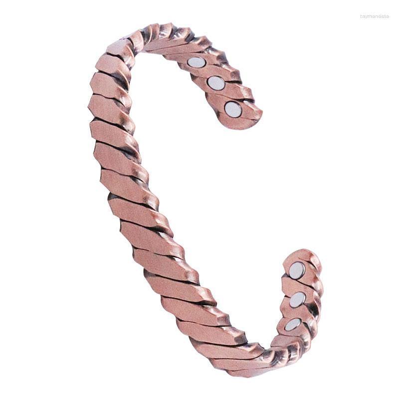 Bangle Red Copper Bracelet Anti-Fatigue Magnetic Retro Fatigue Relief Jewelry Raym22