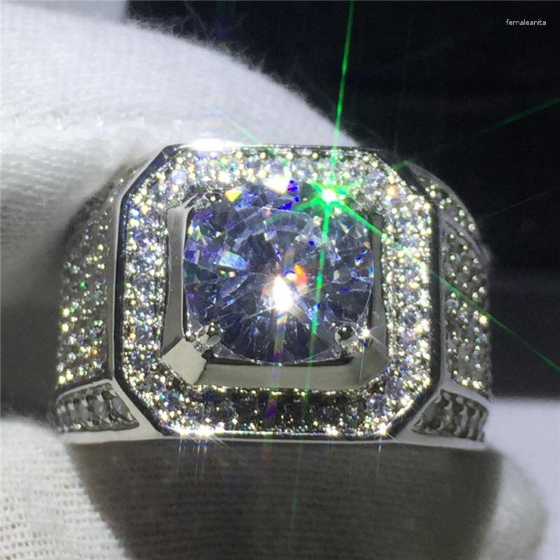 Cluster Rings Original 925 Sterling Silver Luxury Wedding Band Big Full CZ Zircon For Men Jewelry Gift
Cluster Rings Original 925 Sterling Silver Luxury Wedding Band Big Full CZ Zircon For Men Jewelry Gift