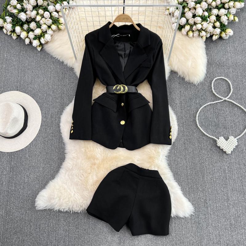 Women' Tracksuits Korean Fashion Set For Women 2023 Spring Summer Loose Single Breasted Blazer High Waist Wide Leg Shorts Two-piece DF577, Black
Women' Tracksuits Korean Fashion Set For Women 2023 Spring Summer Loose Single Breasted Blazer High Waist Wide Leg Shorts Two-piece DF577, Black