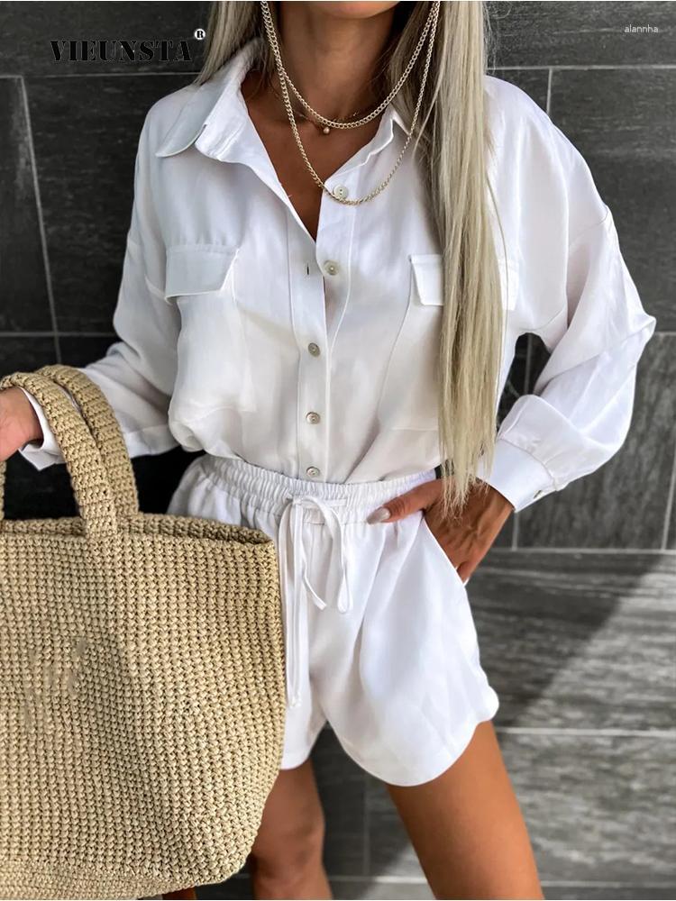 Women' Tracksuits Summer Commuter Casual Women Two Piece Set Fashion All-Match Solid Color Long Sleeve Shirt Elastic Waist Lace-Up Shorts, 01 white
Women' Tracksuits Summer Commuter Casual Women Two Piece Set Fashion All-Match Solid Color Long Sleeve Shirt Elastic Waist Lace-Up Shorts, 01 white