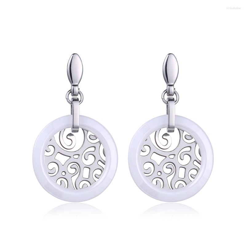 Dangle Earrings SHINYGEM Fashion Round Stainless Steel Ceramics Earring Hollow Drop Double Circle Delicate Ceramic For Women Gift
Dangle Earrings SHINYGEM Fashion Round Stainless Steel Ceramics Earring Hollow Drop Double Circle Delicate Ceramic For Women Gift