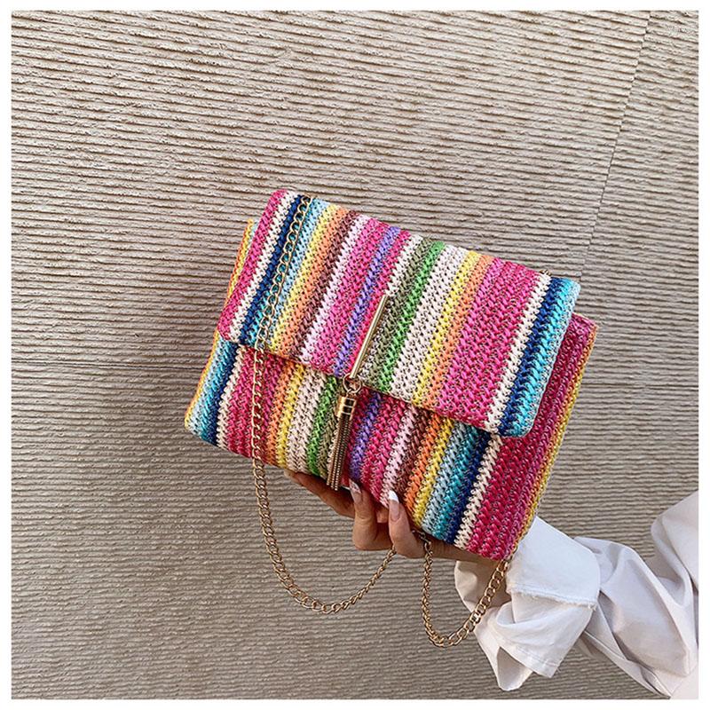 Evening Bags Bohemia Rainbow Weave Handbags For Women Retro Ethnic Style Underarm Metal Chain Shoulder Ladies Daily Shopping Bag, Khaki
Evening Bags Bohemia Rainbow Weave Handbags For Women Retro Ethnic Style Underarm Metal Chain Shoulder Ladies Daily Shopping Bag, Khaki