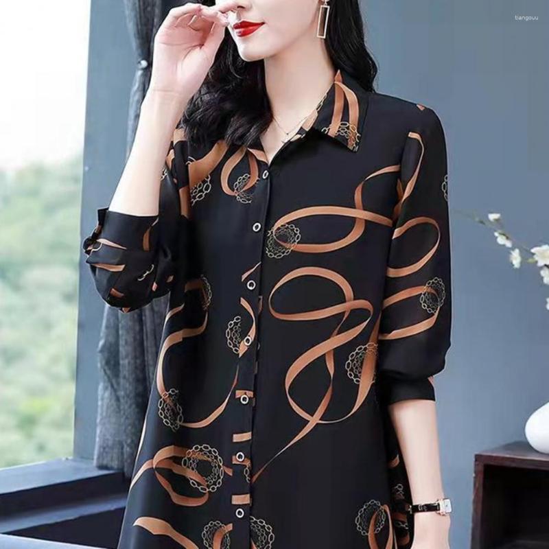 Women's Blouses Women Shirt Chic Mid-aged Mother Printing Mid-length Anti-pilling, Yellow
Women's Blouses Women Shirt Chic Mid-aged Mother Printing Mid-length Anti-pilling, Yellow