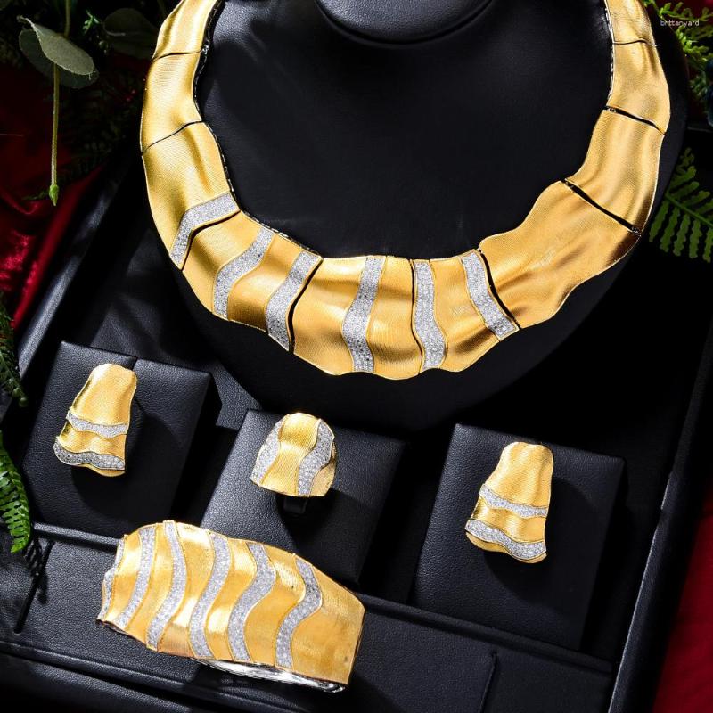 Necklace Earrings Set Soramoore Luxury Bangle Ring For Women Bridal Wedding Russia Dubai Party Gift, Picture shown
Necklace Earrings Set Soramoore Luxury Bangle Ring For Women Bridal Wedding Russia Dubai Party Gift, Picture shown