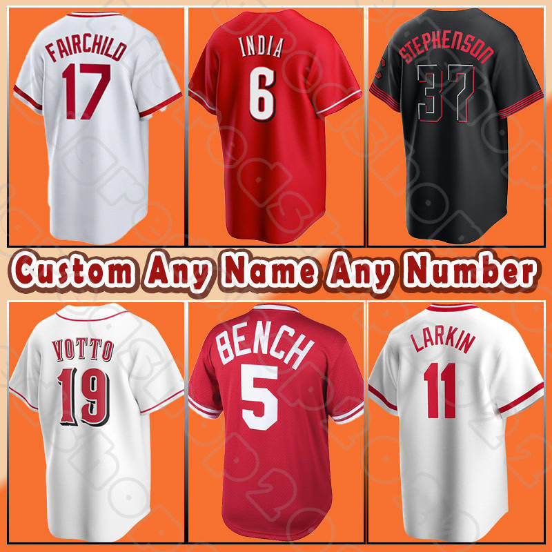 44 Elly De La Cruz 19 Joey Votto Baseball Jerseys Jonathan India Alexis Diaz Nick Senzel Reds Tyler Stephenson Hunter Greene Johnny Barry Larkin Bench Curt Casali