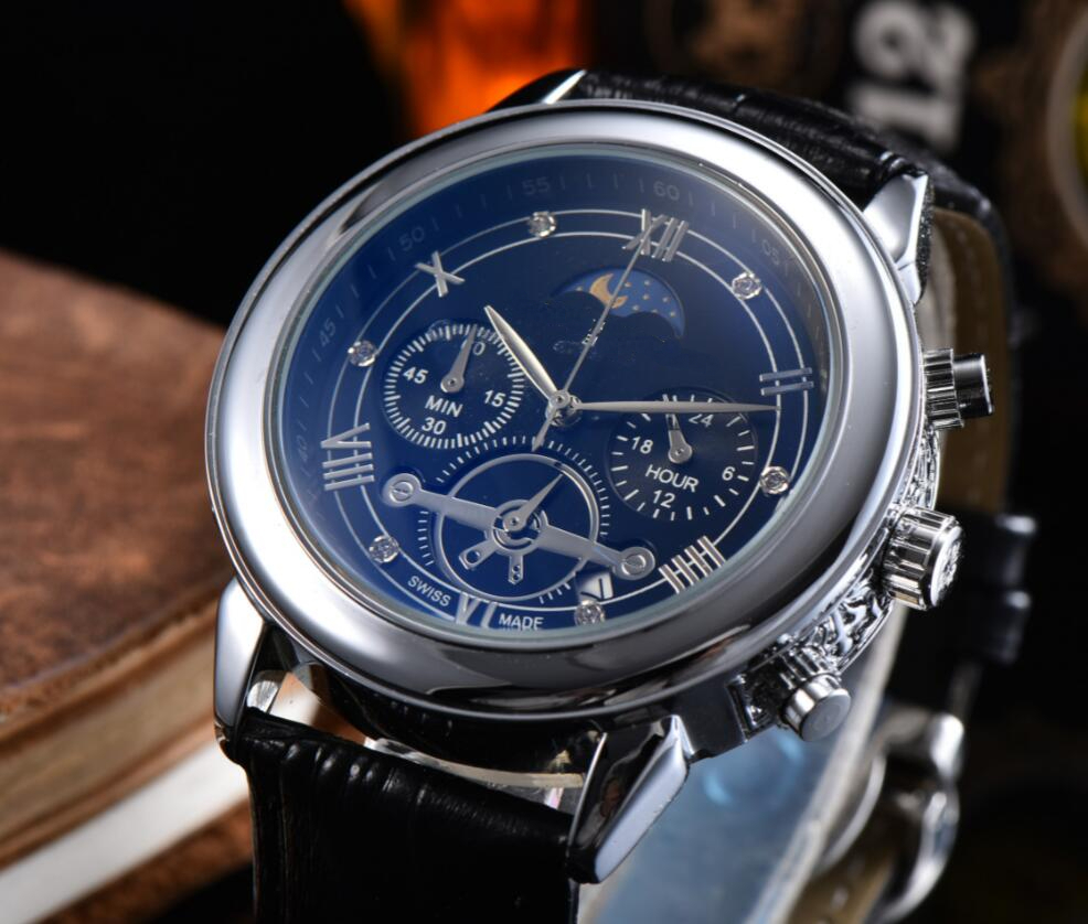 Luxury Brand Wristwatches Mens Watch quartz Movement Watches Business WristWatch Six needles Multifunctional Dial Montre luxe Classic brown leather strap, Box
Luxury Brand Wristwatches Mens Watch quartz Movement Watches Business WristWatch Six needles Multifunctional Dial Montre luxe Classic brown leather strap, Box
