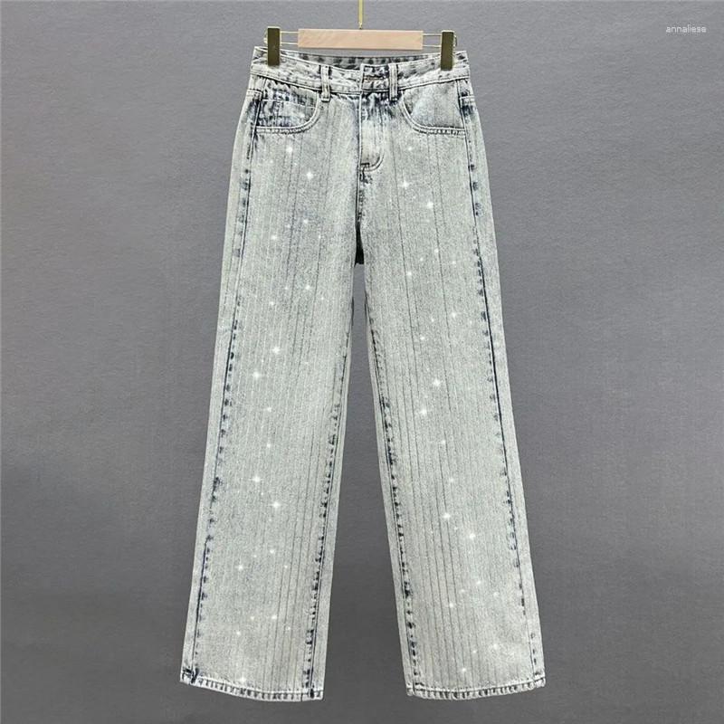 Women's Jeans Women's High Waist Solid Color Drill Straight Leg Pants Button Pocket Loose Trousers Spring Summer Female Clothing 012, Light blue 
Women's Jeans Women's High Waist Solid Color Drill Straight Leg Pants Button Pocket Loose Trousers Spring Summer Female Clothing 012, Light blue