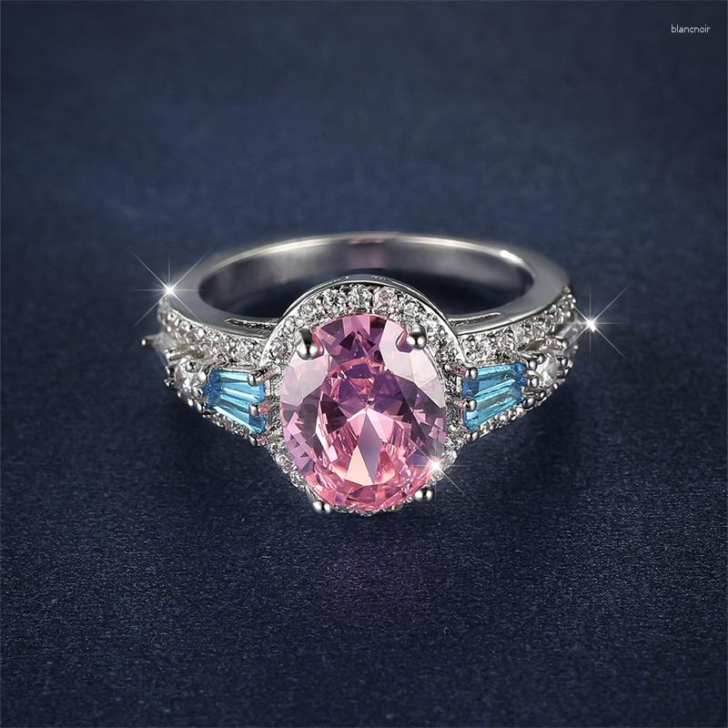 Wedding Rings Luxury Bridal Oval Pink Zircon Stone Engagement For Women Silver Color Crystal Bands Valentine Fashion Jewelry
Wedding Rings Luxury Bridal Oval Pink Zircon Stone Engagement For Women Silver Color Crystal Bands Valentine Fashion Jewelry