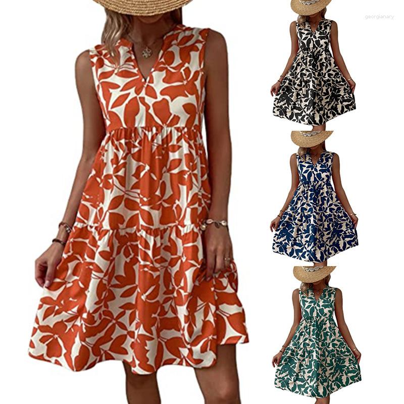 Casual Dresses 2023 European And American V-neck Pleated Dress Summer Print MIDI Skirt, Black
Casual Dresses 2023 European And American V-neck Pleated Dress Summer Print MIDI Skirt, Black