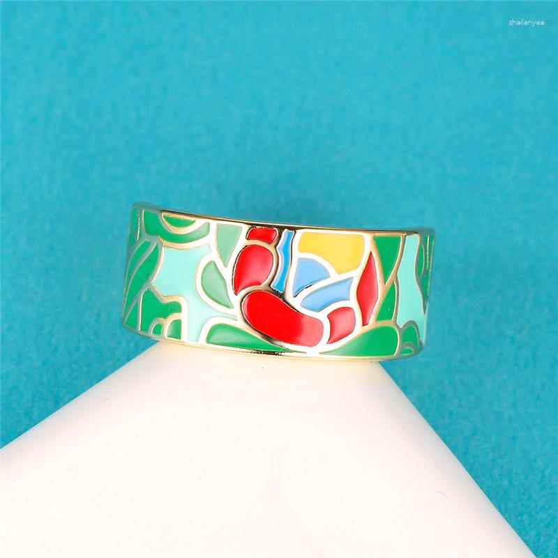 Wedding Rings Multicolor Drop Oil Bands Simple Fashion Opening Engagement Ring Vintage Gold Color Adjustable For Women Accessory
Wedding Rings Multicolor Drop Oil Bands Simple Fashion Opening Engagement Ring Vintage Gold Color Adjustable For Women Accessory