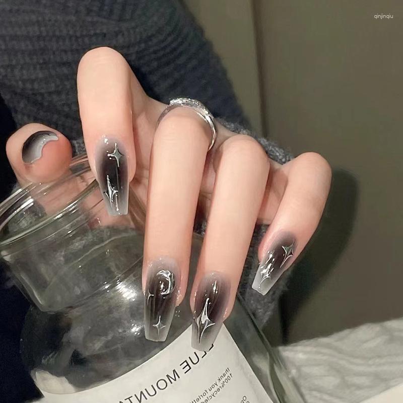 Nail Art Kits 24pcs Dark Girls Ins Style False Nails Black Sliver Moon Star Blush Ballet Press On Full Cover For Daily
Nail Art Kits 24pcs Dark Girls Ins Style False Nails Black Sliver Moon Star Blush Ballet Press On Full Cover For Daily
