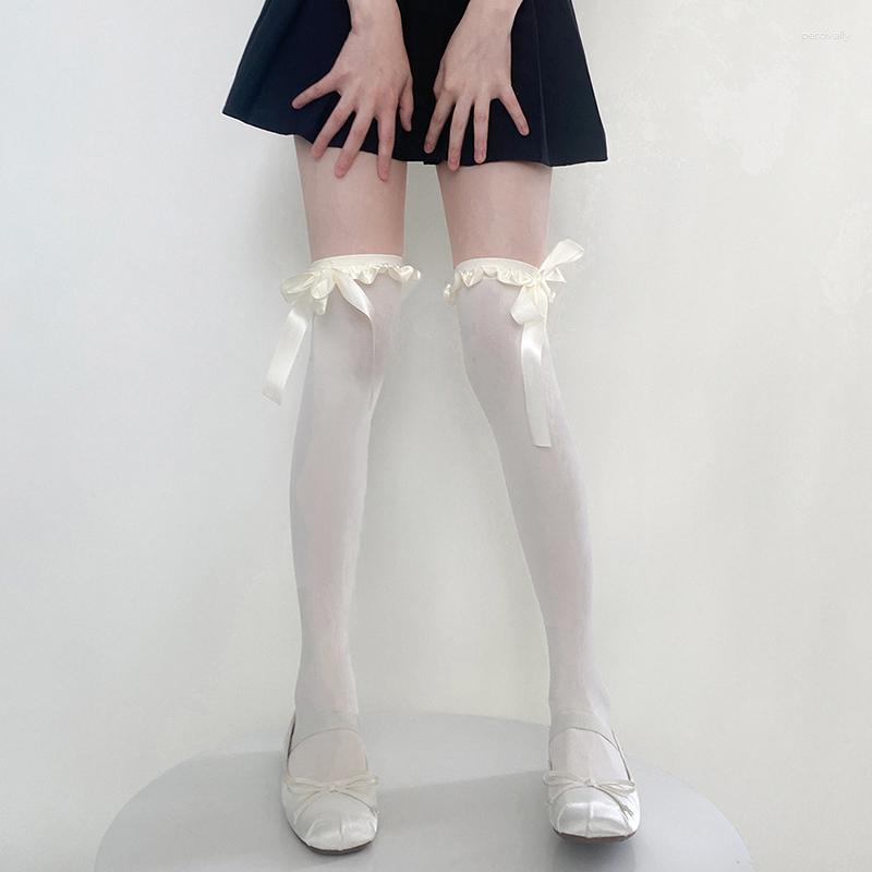 Women Socks Lolita Bowknot Stockings Sweet Over Knee White Female JK Thin Long Dress Calcetine Medias, Black
Women Socks Lolita Bowknot Stockings Sweet Over Knee White Female JK Thin Long Dress Calcetine Medias, Black
