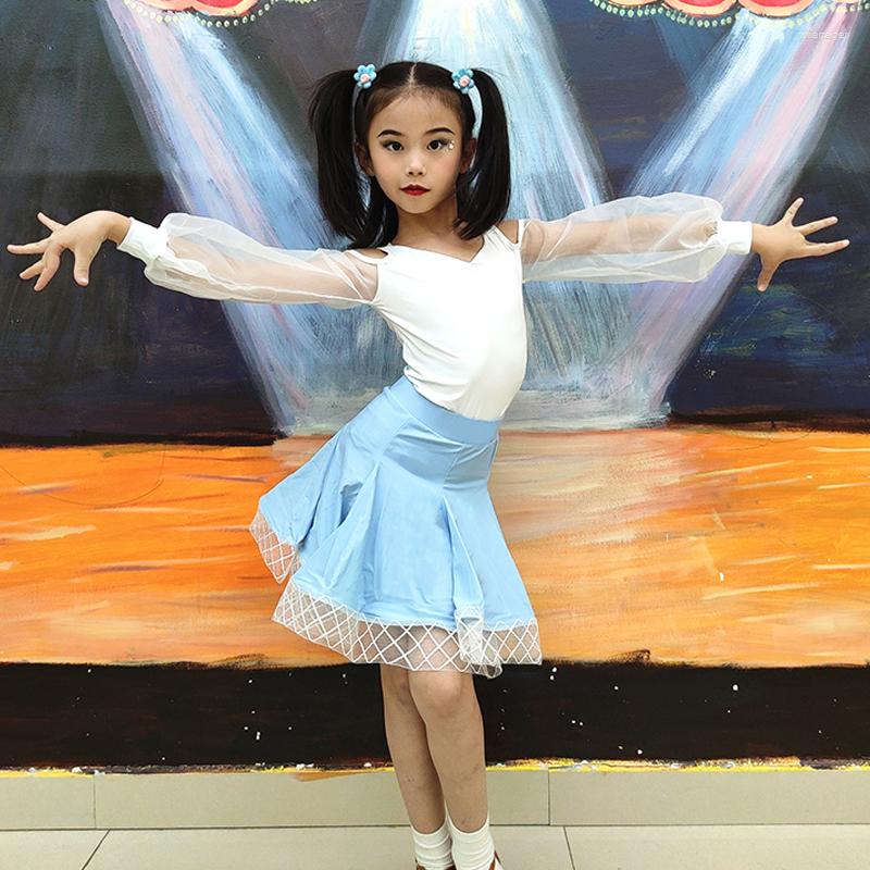 Stage Wear Latin Dance Costumes For Girls Mesh Sleeved Fluffy Skirt Suit Chacha Rumba Tango Dress Ballroom DN15046, Picture shown
Stage Wear Latin Dance Costumes For Girls Mesh Sleeved Fluffy Skirt Suit Chacha Rumba Tango Dress Ballroom DN15046, Picture shown