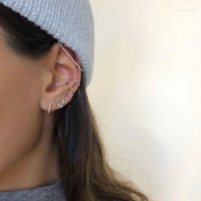 Stud Earrings Rainbow Colorful Cz Paved Hollow Heart Earring For Girlfriend Lover 925 Sterling Silver Minimal Cute Stunning Jewelry 
Stud Earrings Rainbow Colorful Cz Paved Hollow Heart Earring For Girlfriend Lover 925 Sterling Silver Minimal Cute Stunning Jewelry