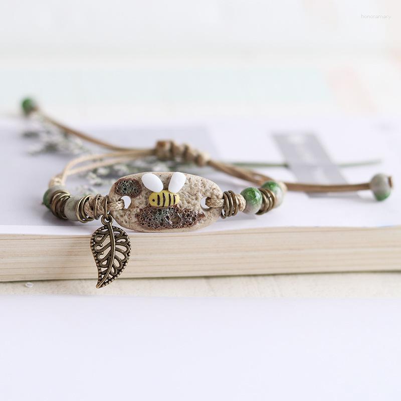 Charm Bracelets Ethnic Style Vintage Handmade Cartoon Bee Ceramic Jewelry Hand-woven Beaded Adjustable Bracelet Student Girl Accessories
Charm Bracelets Ethnic Style Vintage Handmade Cartoon Bee Ceramic Jewelry Hand-woven Beaded Adjustable Bracelet Student Girl Accessories