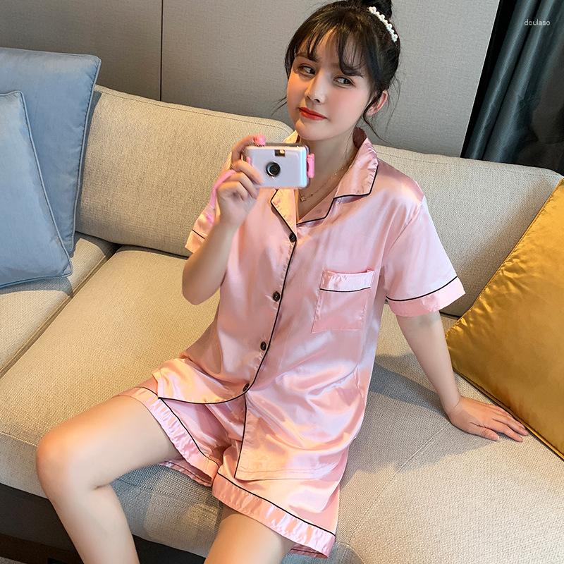 Women's Sleepwear Women's Ice Thin Summer Short-sleeved Pajamas Students' Large Cute Home Clothes Two-piece Suit Spring And Autumn, 992
Women's Sleepwear Women's Ice Thin Summer Short-sleeved Pajamas Students' Large Cute Home Clothes Two-piece Suit Spring And Autumn, 992