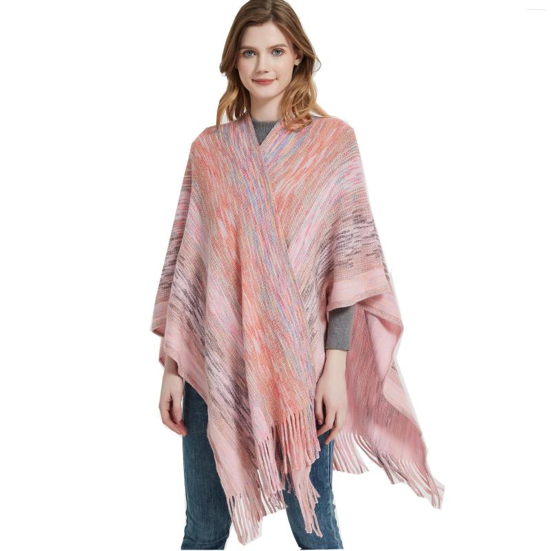 Scarves 2023 Shawl Ladies Winter Acrylic Gradient Color Tassel Knitted Pink Fashion Cloak Warm Thick Poncho Scarf
Scarves 2023 Shawl Ladies Winter Acrylic Gradient Color Tassel Knitted Pink Fashion Cloak Warm Thick Poncho Scarf