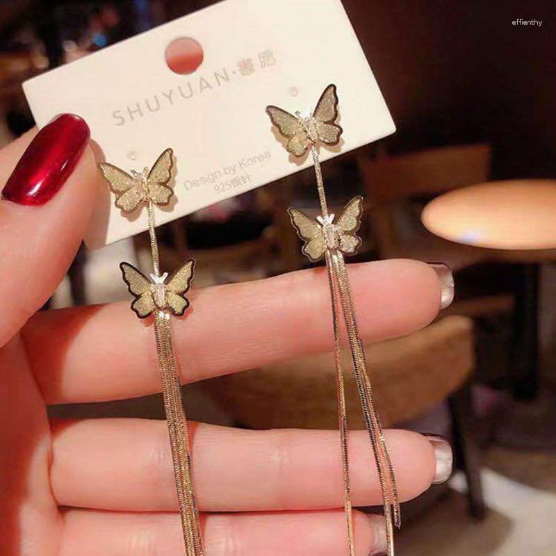 Dangle Earrings Korean Fashion Butterfly Tassel For Women Gold Color Long Pendientes Mujer Jewelry Bijoux Femme
Dangle Earrings Korean Fashion Butterfly Tassel For Women Gold Color Long Pendientes Mujer Jewelry Bijoux Femme