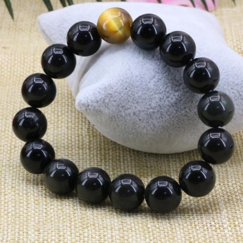 Strand 12mm Round Natural Black Obsidian Stone Yellow Tiger Eyes Beads Anion Bracelets Bangle Elegant Diy Jewelry 7.5inch B3165
Strand 12mm Round Natural Black Obsidian Stone Yellow Tiger Eyes Beads Anion Bracelets Bangle Elegant Diy Jewelry 7.5inch B3165