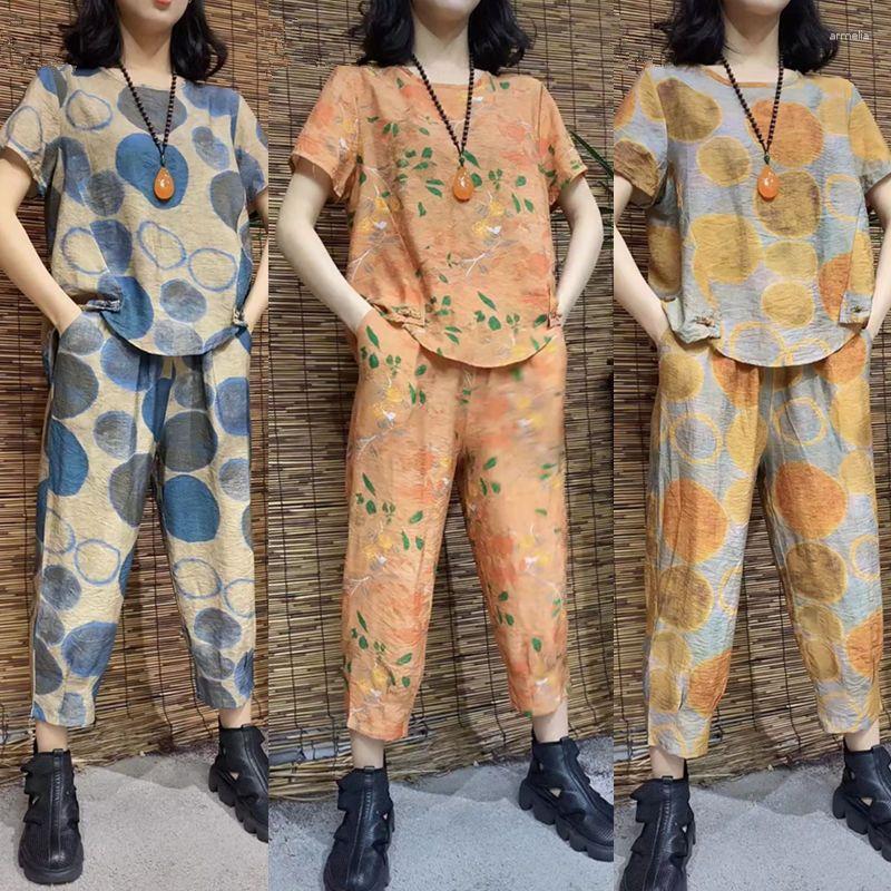 Women' Two Piece Pants 2 Sets Women Casual Suits 2023 Summer Vintage Floral Embroidery Cotton Linen Female Tops And Ankle-length Q399
Women' Two Piece Pants 2 Sets Women Casual Suits 2023 Summer Vintage Floral Embroidery Cotton Linen Female Tops And Ankle-length Q399